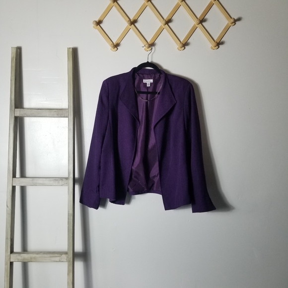 KIM ROGERS WOMEN'S PURPLE BLAZER SIZE 14 - Picture 1 of 11